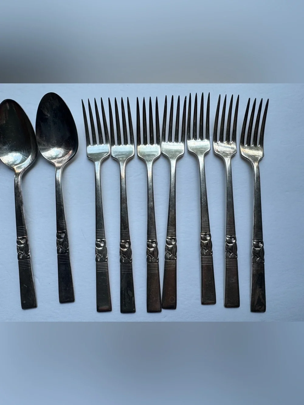 Morning Star By Oneida Community Silver Plated 49 Pieces Forks Spoons Vintage